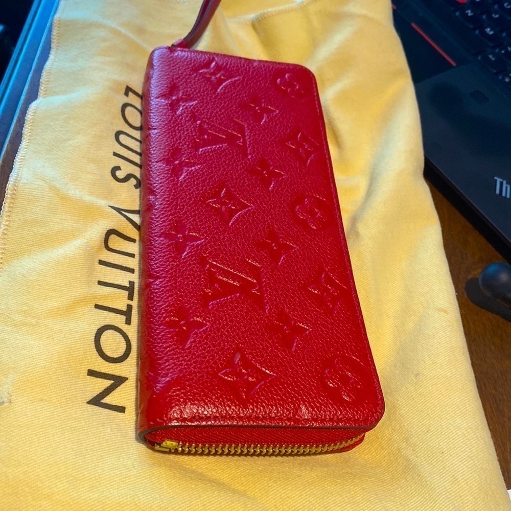 LOUIS Vuitton Red Empreinte Clemence Wallet